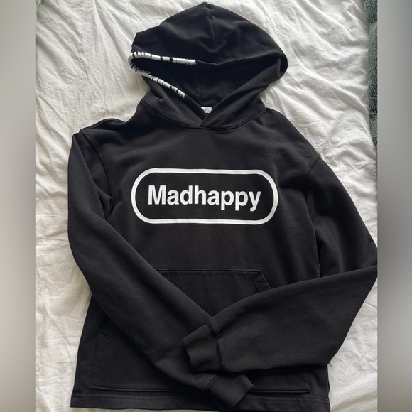 Madhappy Tops - Madhappy Black Hoodie with Tag Detail